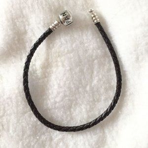 17cm Pandora Black Leather Bracelet ONLY 7 in Stock 6.9"